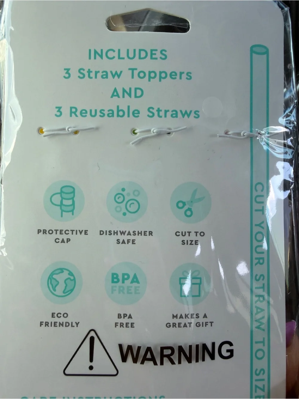 Fruit Lemon Lime Orange Reusable Silicone Straw Set - 3 Pack with straw toppers